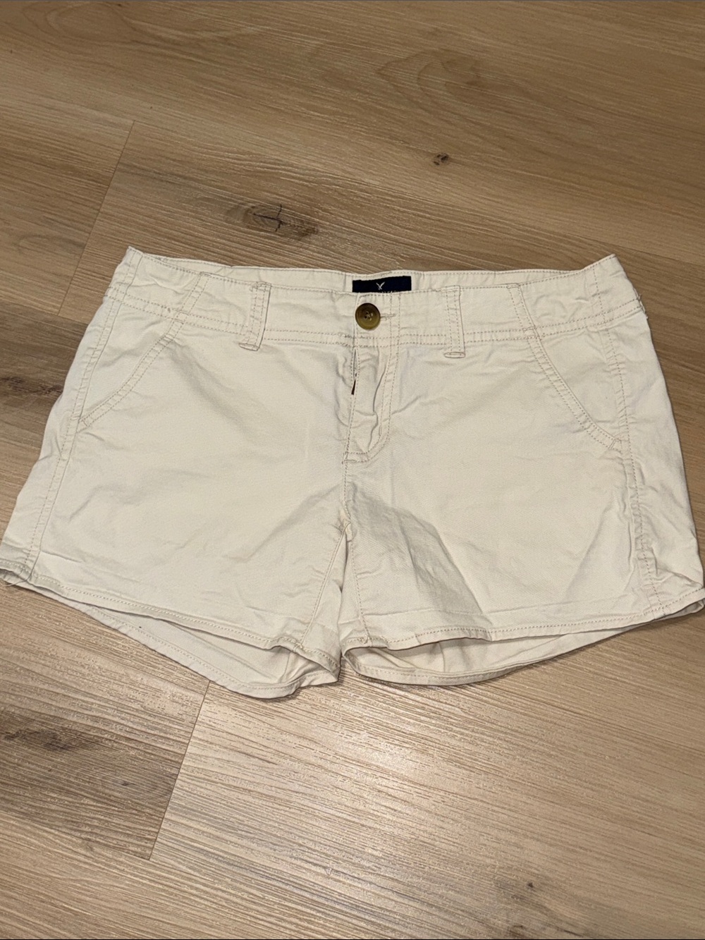 American Eagle Lhaki Shortie Shorts Stretch 4